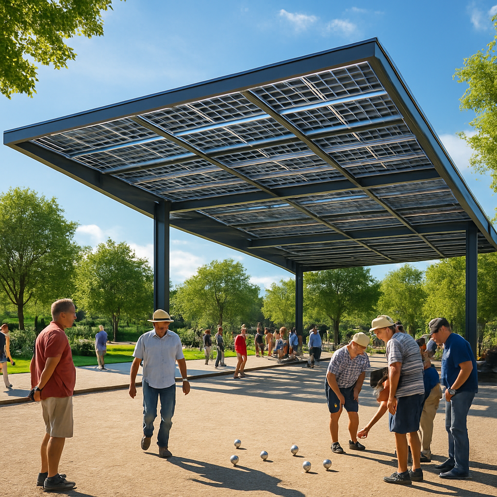 participez à l'inauguration d'une nouvelle ombrière photovoltaïque et d'un boulodrome au rheu. découvrez ces infrastructures écologiques et sportives qui allient développement durable et convivialité, tout en profitant d'activités en plein air.