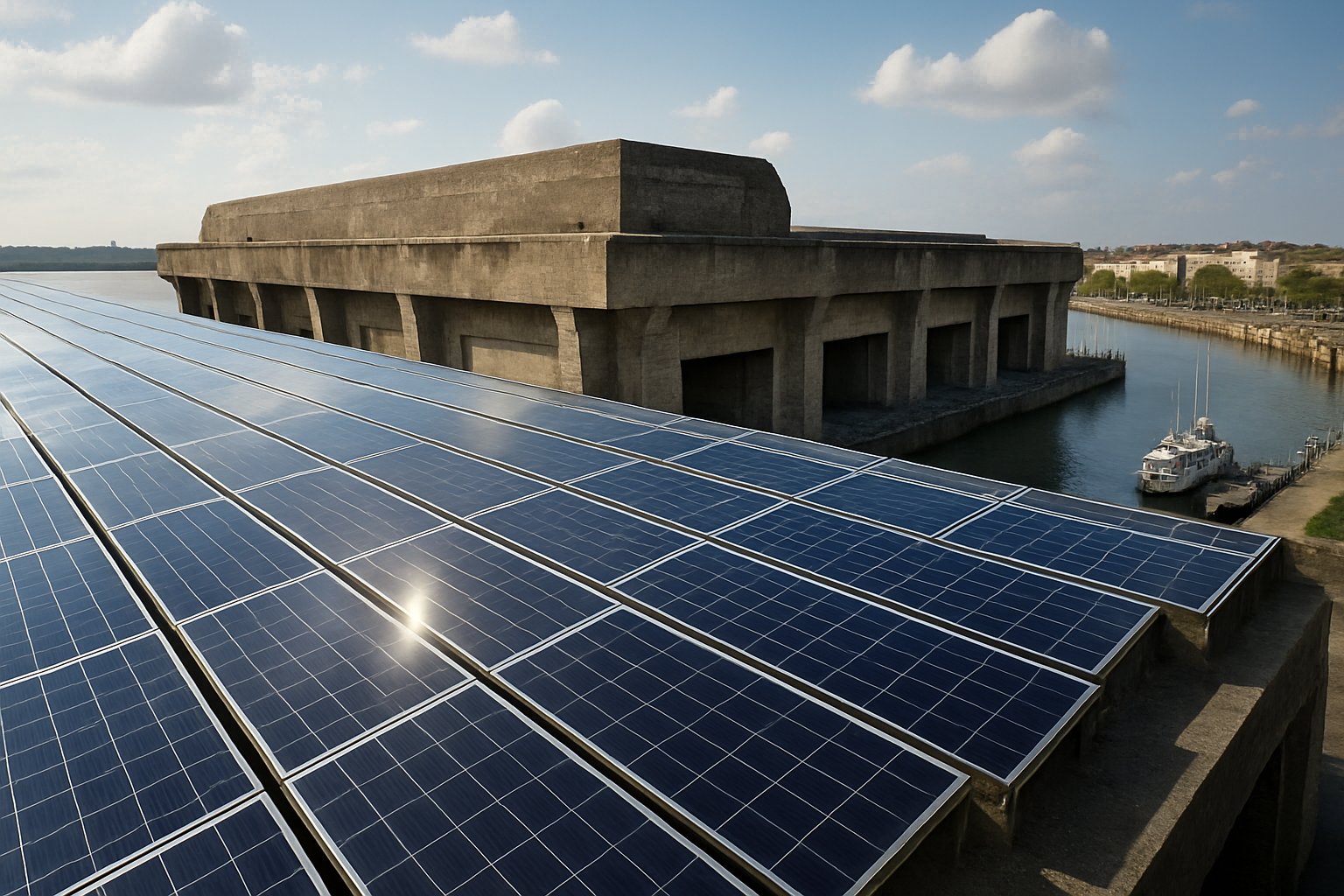 découvrez le projet innovant d'une centrale photovoltaïque sur le toit de la base sous-marine à bordeaux, un pas vers une ville durable alliant patrimoine historique et énergies renouvelables.