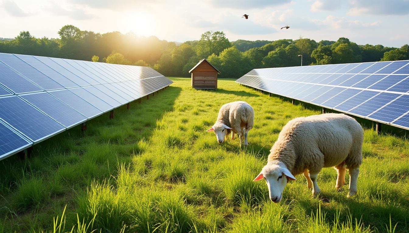 découvrez un projet novateur dans le sud du tarn-et-garonne alliant durabilité et innovation : une centrale photovoltaïque intégrée, des brebis pâturant librement et des ruches pollinisant des terres agricoles en friche. une initiative écoresponsable pour un avenir durable.
