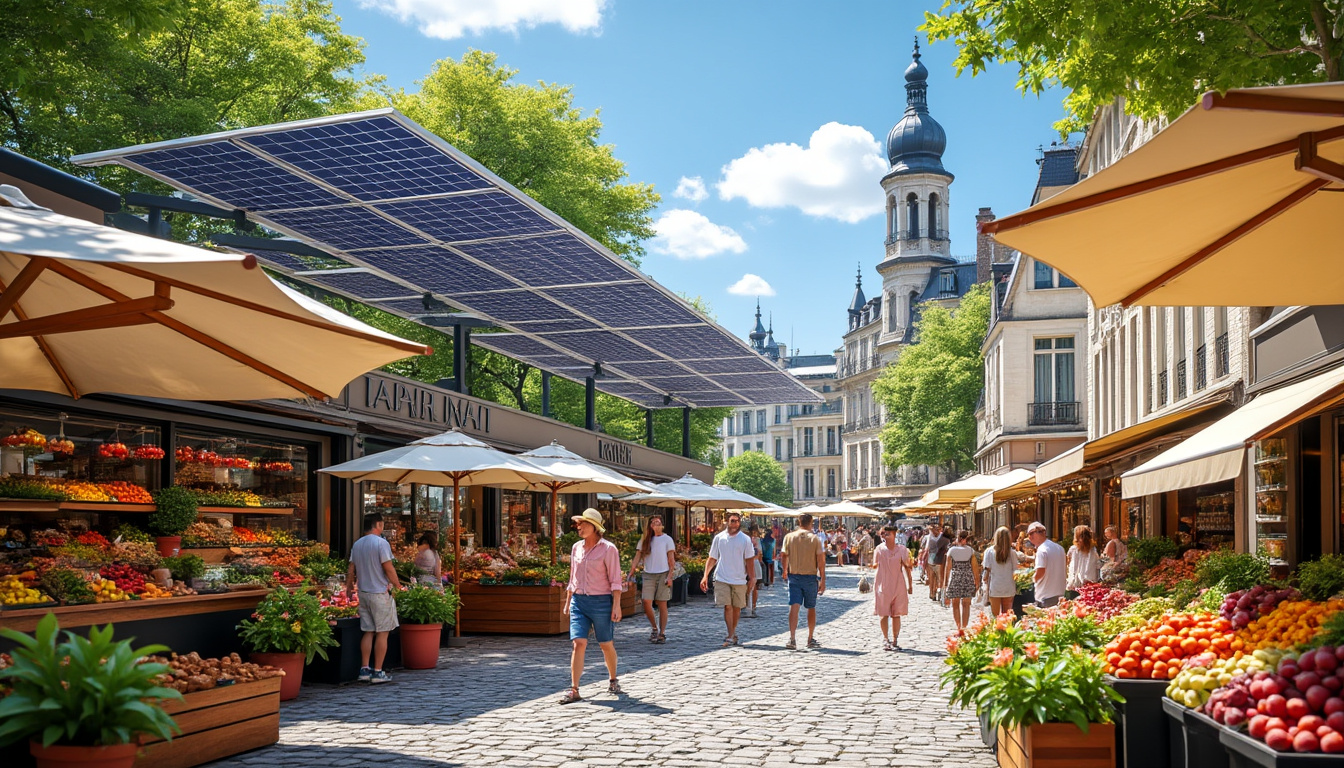 découvrez comment la place du marché de pénestin se modernise grâce à l’installation de panneaux solaires, une initiative écologique favorisant l'énergie renouvelable et le développement durable au cœur de la commune.
