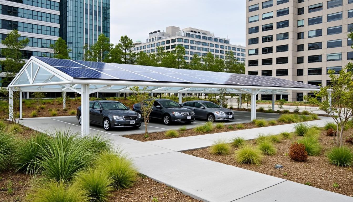 découvrez l'installation innovante d'une ombrière photovoltaïque sur une structure métallique flambant neuve à l'espace pascale-paradis de saint-parres-aux-tertres. un projet durable qui allie énergie solaire et modernité au service de la communauté locale.