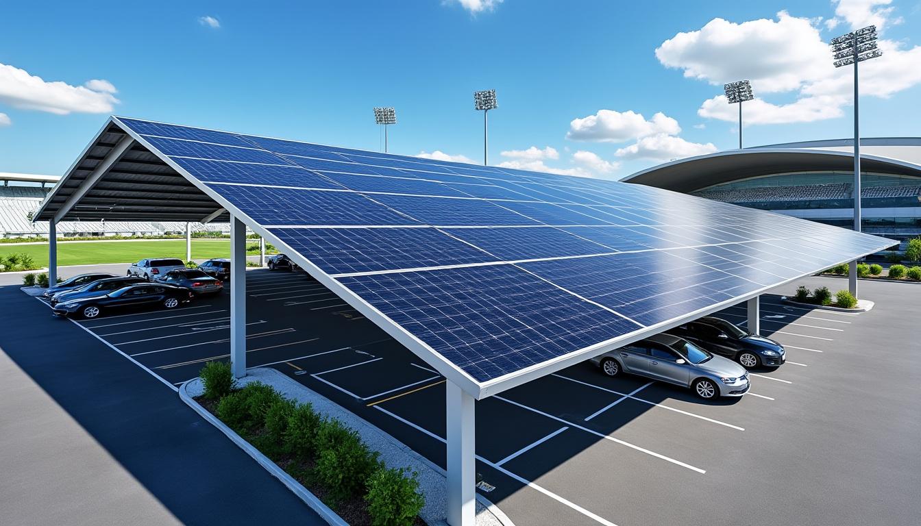 découvrez l'installation de panneaux photovoltaïques sur les ombrières du quillodrome maurice-daulhac à cransac, une solution innovante et durable pour produire de l'énergie propre.