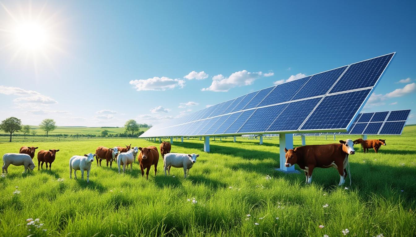 découvrez comment cette entreprise innove en combinant énergie solaire et agriculture avec des panneaux agrivoltaïques spécialement conçus pour le confort des vaches et des moutons.