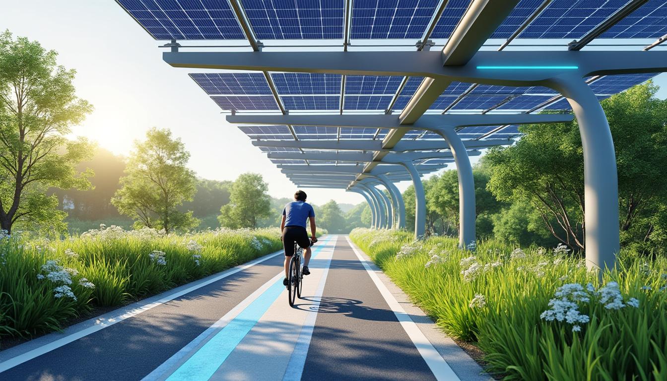 découvrez la piste cyclable photovoltaïque alliant ombrage naturel, production d’électricité durable et design innovant pour une mobilité éco-responsable et moderne.