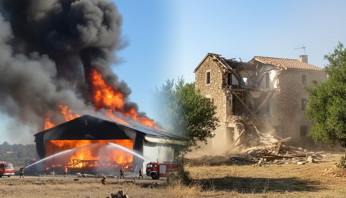 en haute-corse, un incendie dévaste un hangar solaire à borgo tandis qu'une maison s'effondre à oletta, provoquant inquiétude et interventions d'urgence.