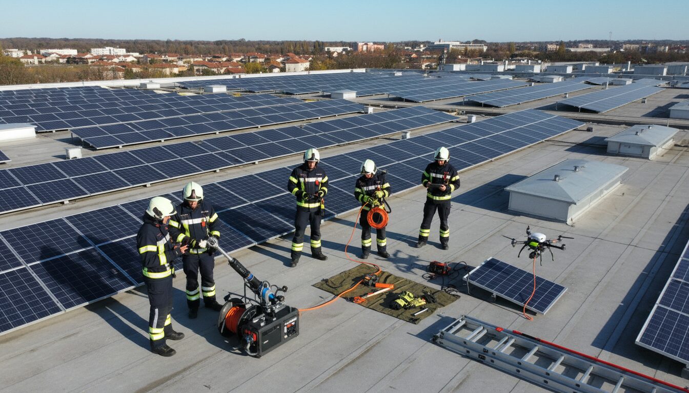 à rodez, les pompiers modernisent leurs équipements pour assurer une intervention plus efficace et sécurisée sur les installations photovoltaïques.
