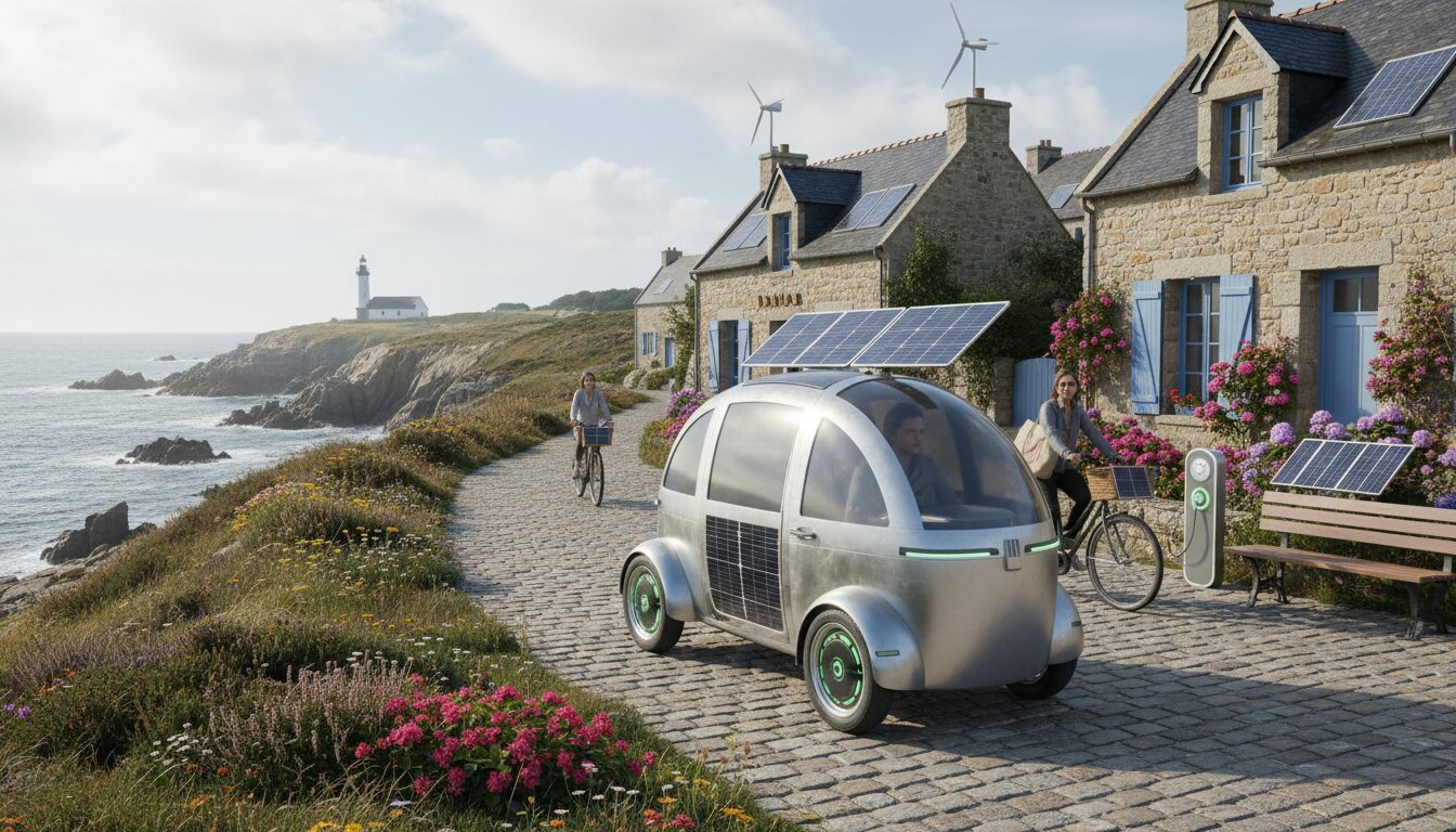 découvrez scaramobile, l'innovation bretonne : un véhicule hybride ultraléger propulsé à l'énergie solaire, alliant écologie et performance pour une mobilité durable.