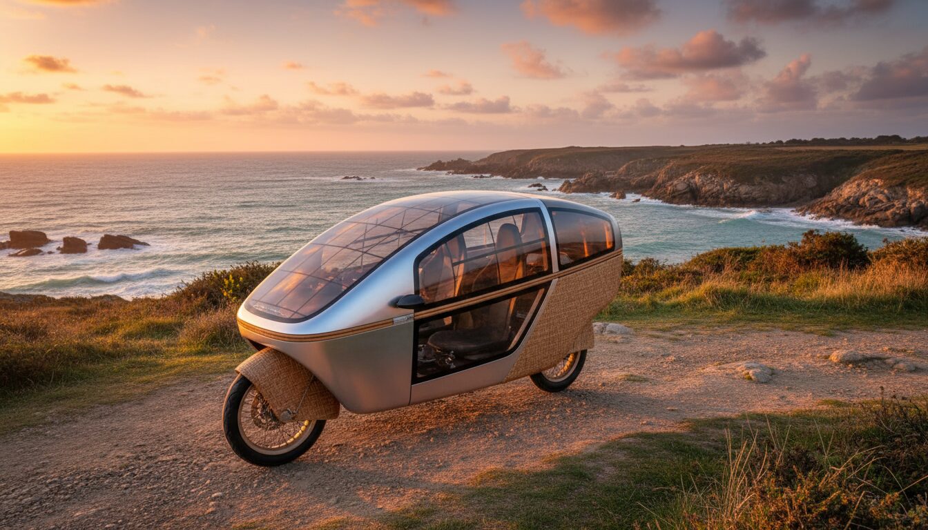 découvrez scaramobile, l'innovation bretonne alliant légèreté et écologie avec ce véhicule hybride ultraléger propulsé à l'énergie solaire, symbole de mobilité durable.