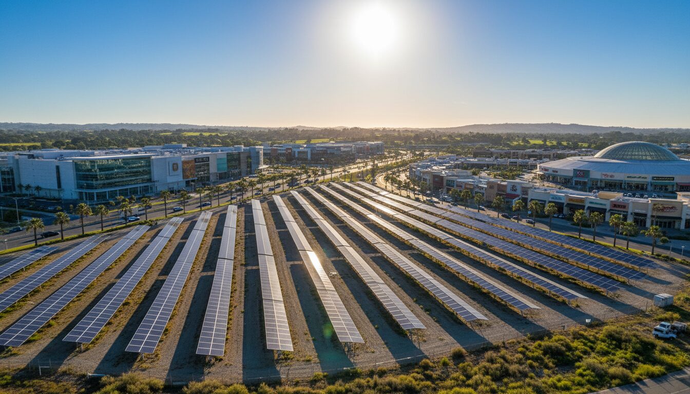 un nouveau parc photovoltaïque de 4,5 hectares sera développé entre decathlon et mac arthur glen, offrant une solution d'énergie renouvelable durable et respectueuse de l'environnement.