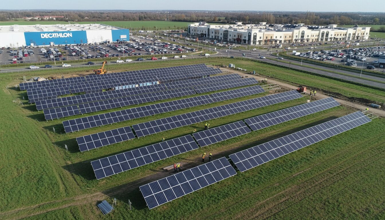 un nouveau parc photovoltaïque de 4,5 hectares sera construit entre decathlon et mac arthur glen, contribuant au développement des énergies renouvelables dans la région.