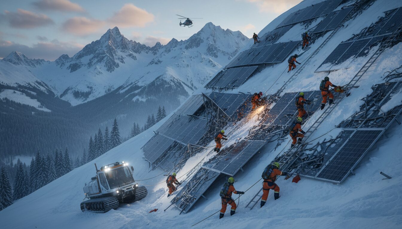 dans les hautes-alpes, l'accumulation de neige lourde et la force du vent causent des effondrements de panneaux photovoltaïques, impactant la production d'énergie solaire locale.