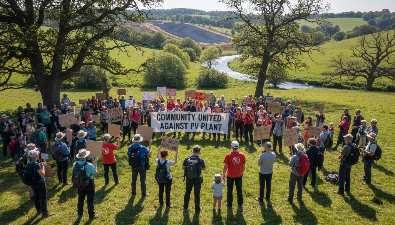 l’association de protection des sources de lannuchen et kergoff lutte contre l’installation de la centrale photovoltaïque pour préserver l’environnement et les ressources naturelles locales.