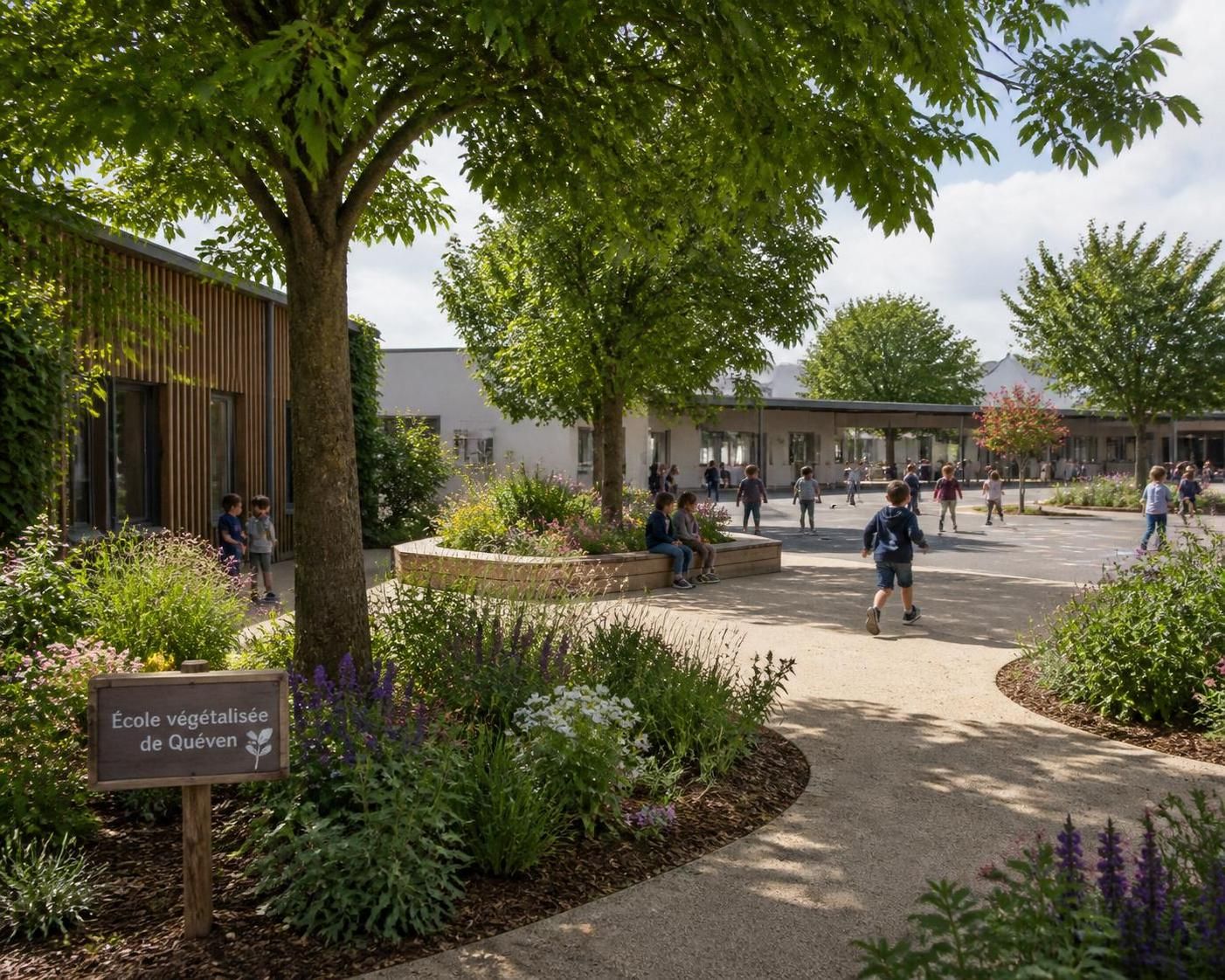 découvrez comment l'école de quéven innove avec la végétalisation des cours et l'installation de panneaux solaires pour une rénovation énergétique ambitieuse, alliant écologie et modernité.