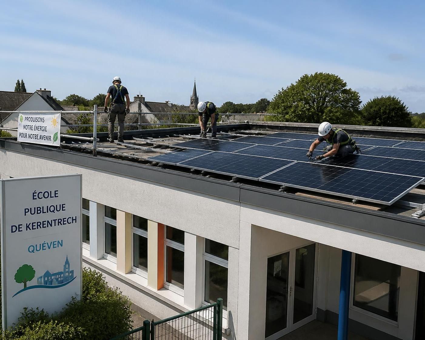 à quéven, l'école innove avec la végétalisation des cours et l'installation de panneaux solaires, engagée dans une rénovation énergétique ambitieuse pour un avenir durable.
