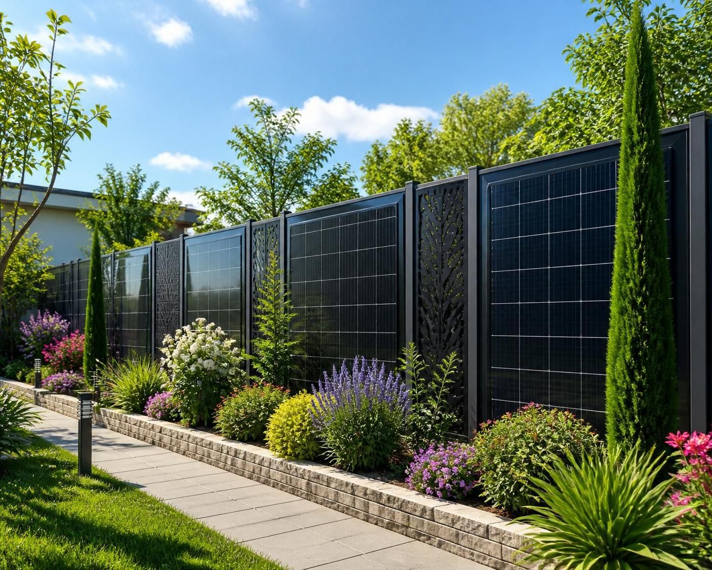 découvrez cette clôture solaire élégante qui alimente votre maison en électricité tout l'été, sans compromettre l'esthétique de votre toit.