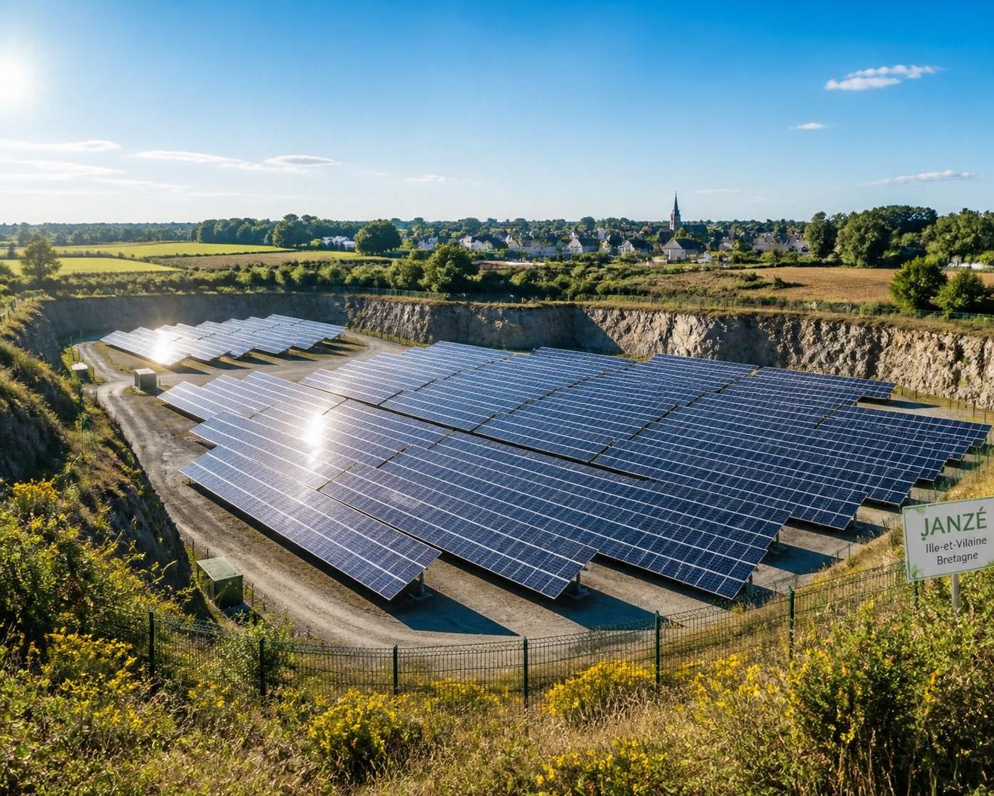 découvrez la nouvelle centrale solaire de janzé, équipée de 6 000 panneaux photovoltaïques, installée sur le site d'une ancienne carrière, pour une énergie renouvelable et durable.