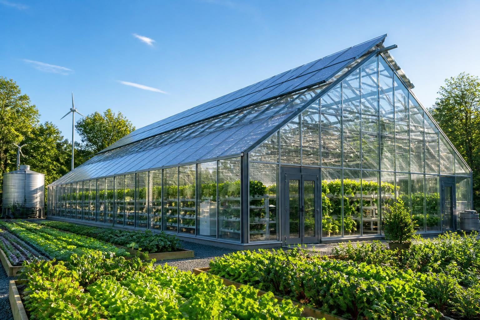 découvrez comment cette immense serre innovante fonctionne sans dépenser un centime, produisant simultanément de l'électricité et des légumes frais toute l'année grâce à des technologies durables.
