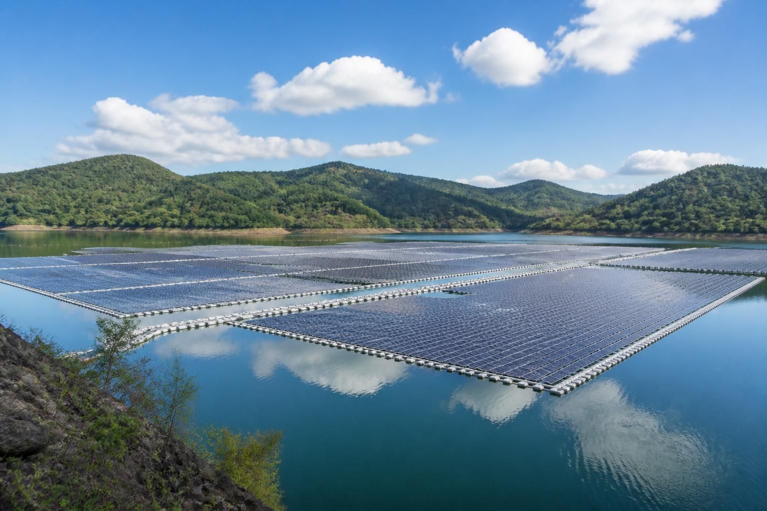 découvrez l'installation innovante de panneaux photovoltaïques flottants sur la retenue du barrage du gast à noues-de, une solution durable pour l'énergie renouvelable et la préservation de l'environnement.