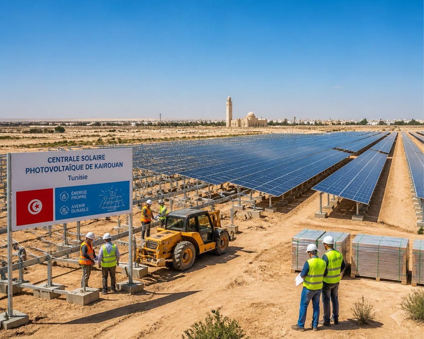 la centrale solaire de chebika à kairouan atteint 34 % de progression, marquant une avancée significative dans le projet d'énergie renouvelable.