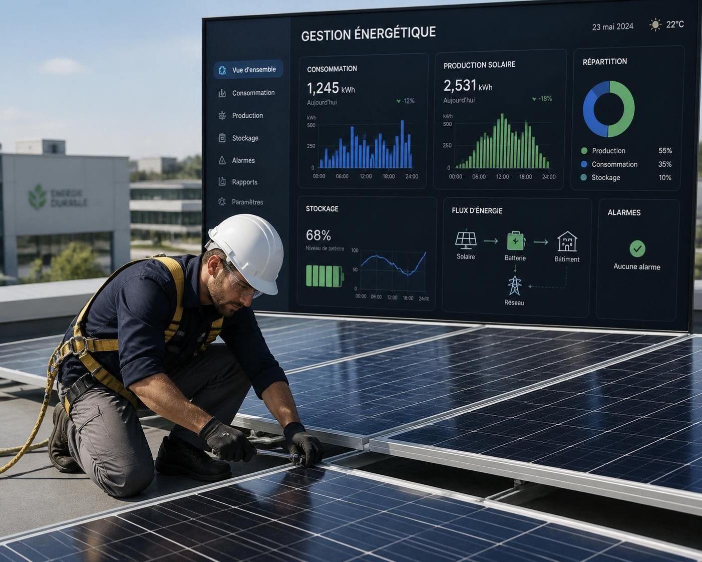 découvrez pourquoi le solaire en entreprise est aujourd'hui essentiel pour adopter l'autoconsommation énergétique et réduire vos coûts tout en contribuant à un avenir durable.