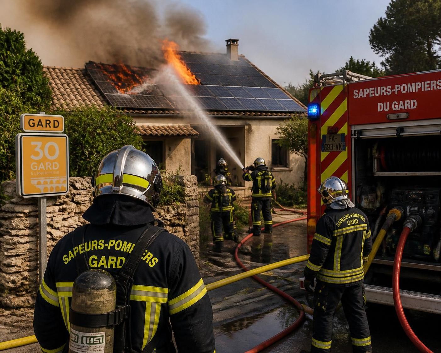 un incendie d'origine photovoltaïque a dévasté une maison dans le gard, soulevant des questions sur la sécurité des installations solaires.