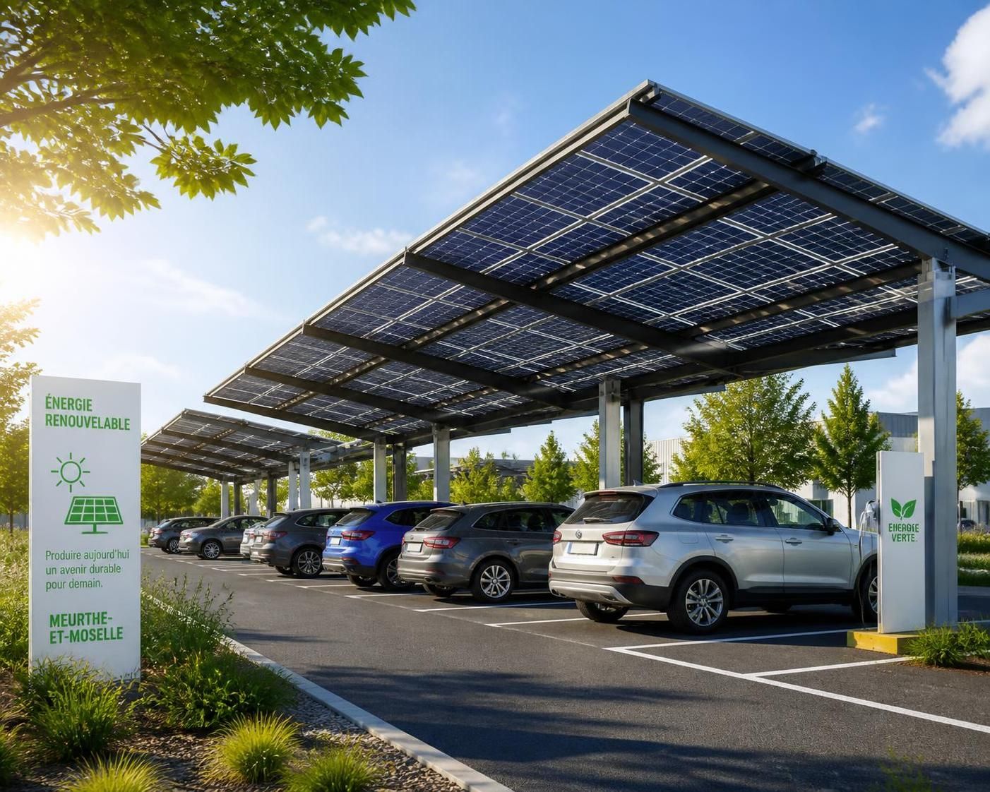 découvrez les nouveaux parkings ombragés en meurthe-et-moselle qui produisent de l'énergie solaire pour recharger votre voiture électrique de manière écologique et innovante.