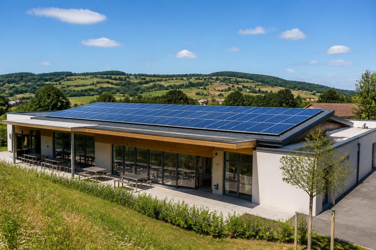 à saint-martin-en-haut, le restaurant scolaire adopte des panneaux photovoltaïques pour produire une énergie propre et durable, favorisant un avenir écologique.