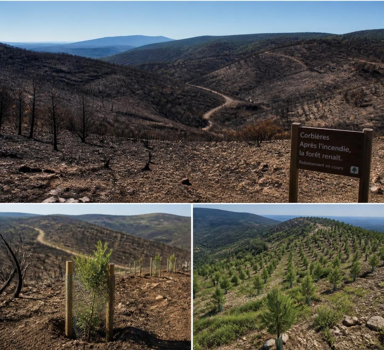 découvrez la renaissance fragile des paysages des corbières un an après le mégafeu dévastateur, entre reconstruction et défis environnementaux.