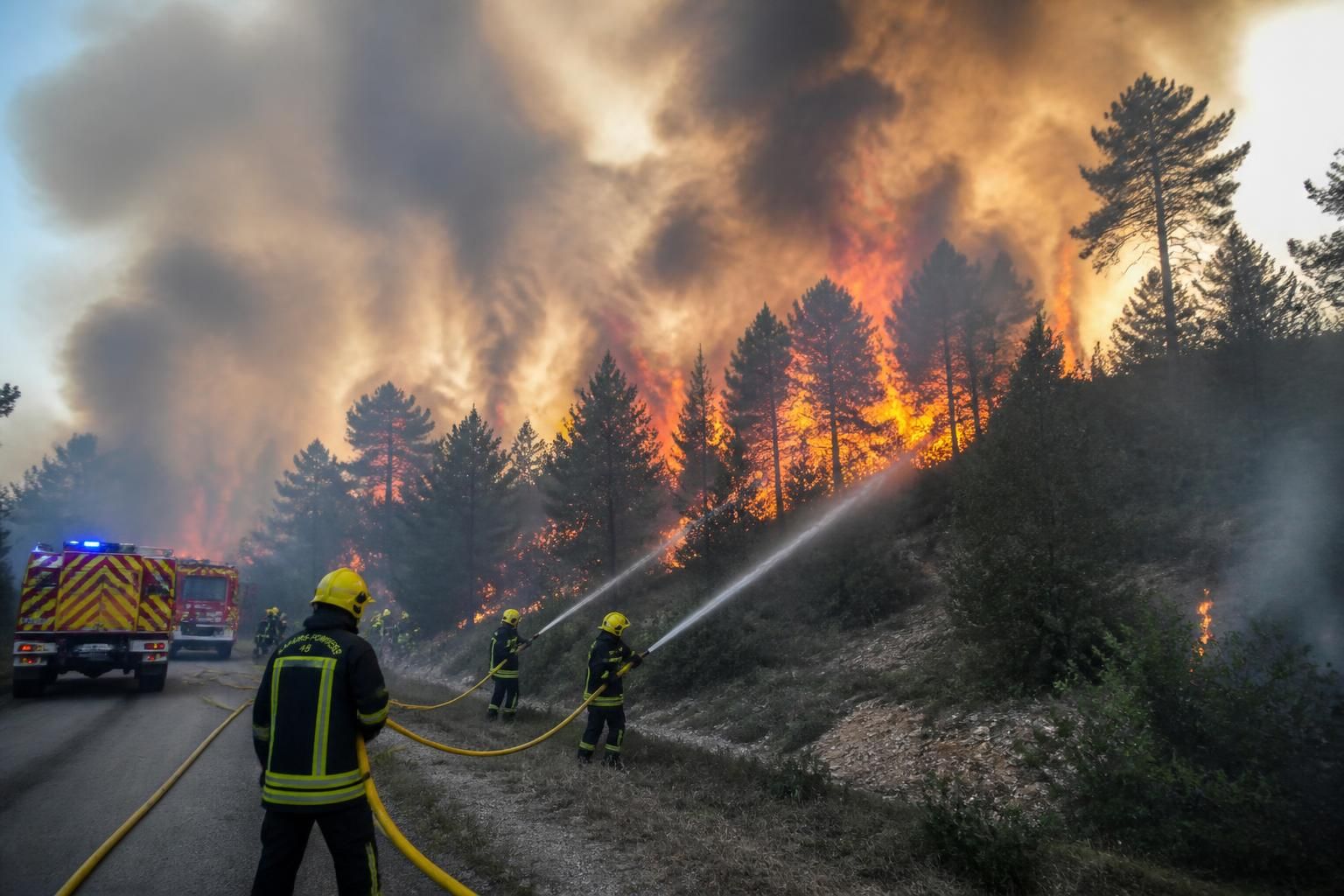 un incendie important dévaste plus de 60 hectares en lozère. les pompiers sont intensément mobilisés pour contenir et maîtriser le feu.