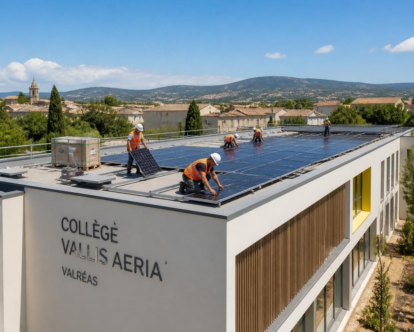 découvrez l'installation de panneaux photovoltaïques au collège vallis aeria à valréas, une initiative pour promouvoir une énergie durable et respectueuse de l'environnement.