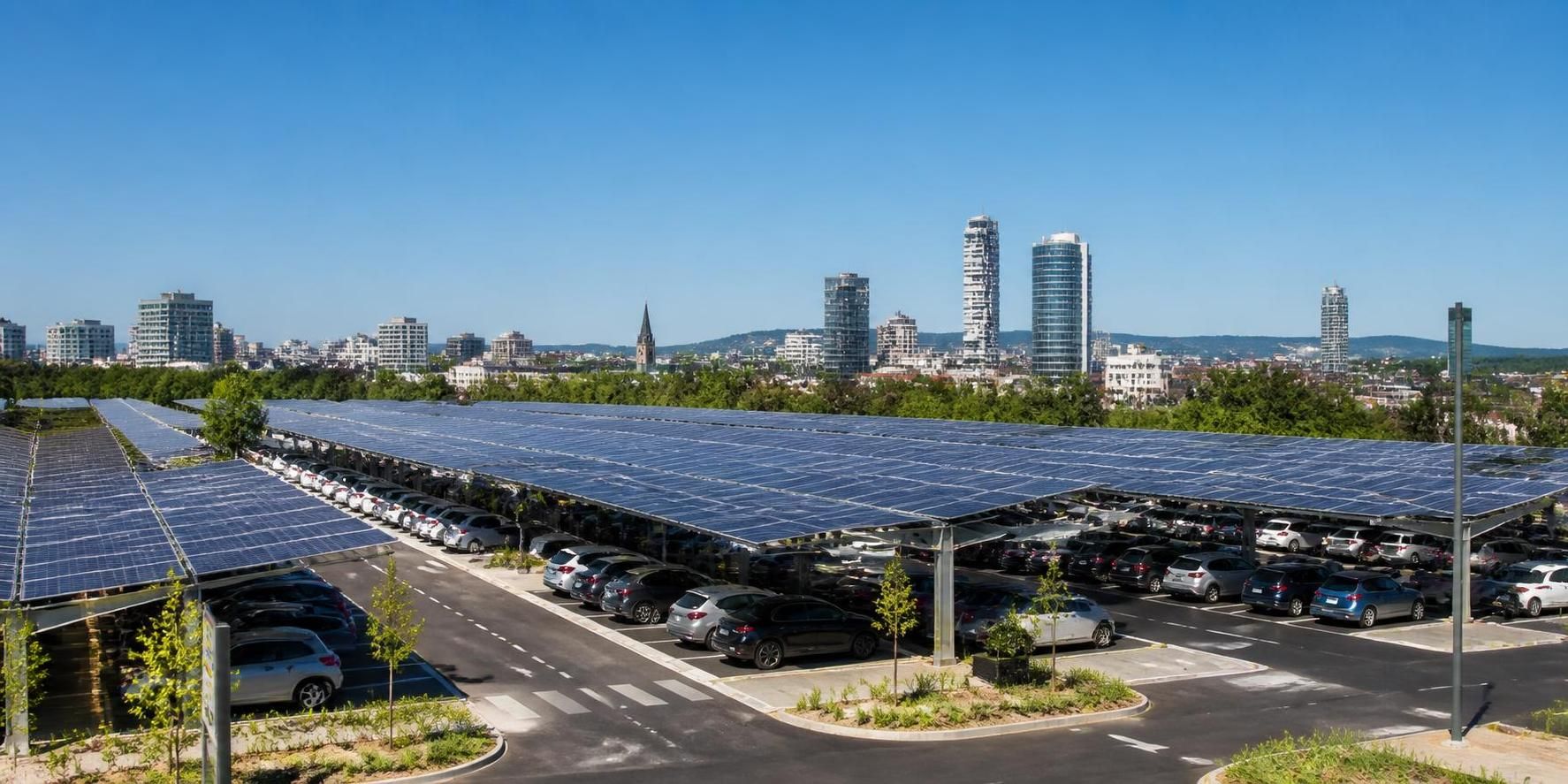 installation d’ombrières photovoltaïques sur le parking de l’hôpital de vesoul pour réduire les coûts énergétiques et promouvoir une énergie propre et durable.