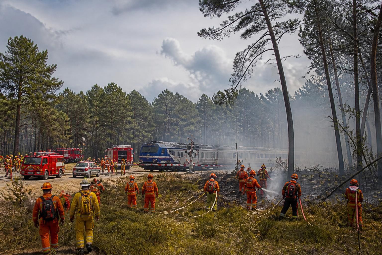 découvrez toutes les informations essentielles sur l'intervention de 150 pompiers dans les landes et la suspension du trafic ferroviaire.