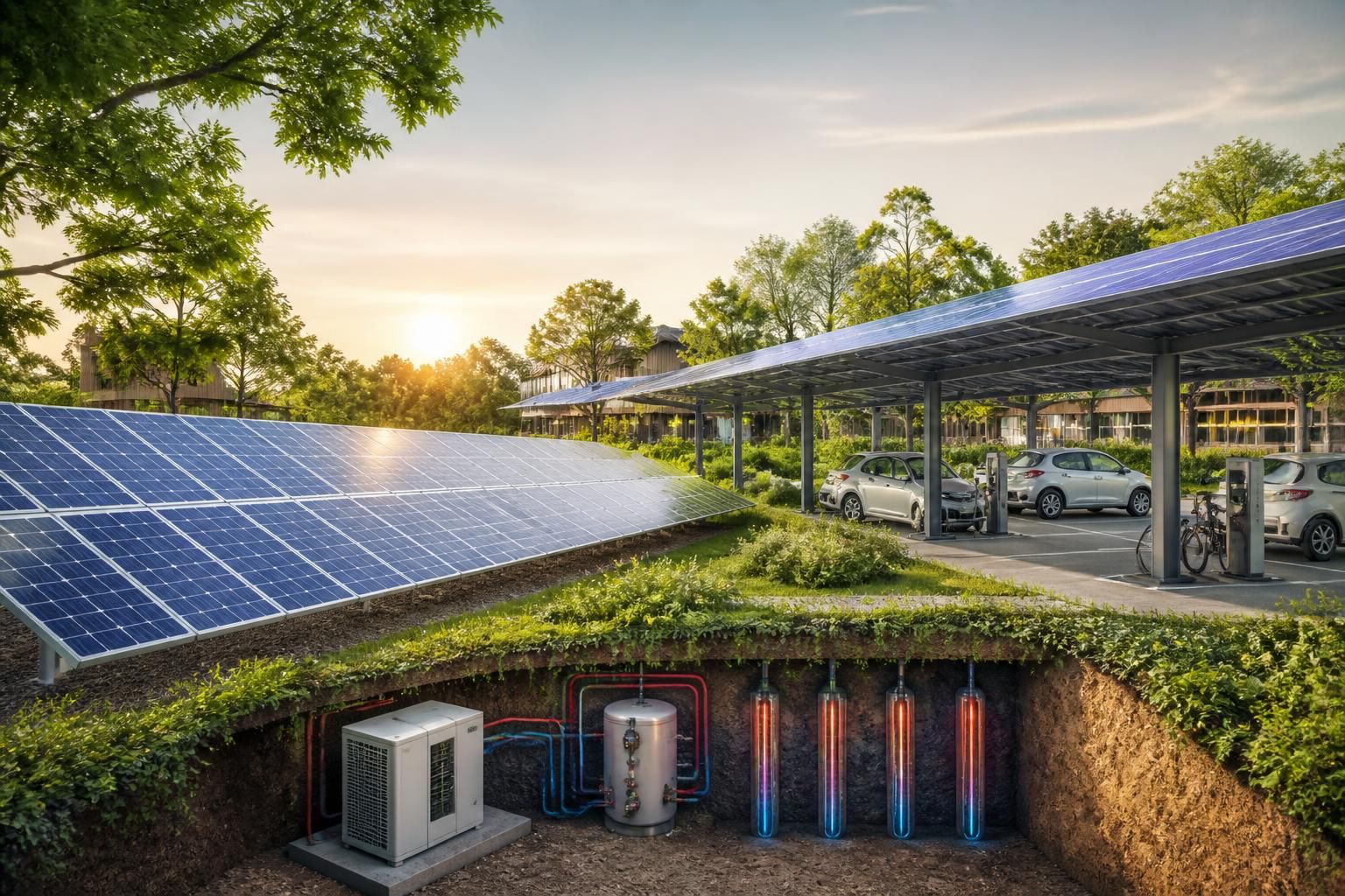 découvrez comment les panneaux solaires, ombrières et la géothermie offrent des solutions durables pour réduire efficacement vos coûts énergétiques face à leur envolée.