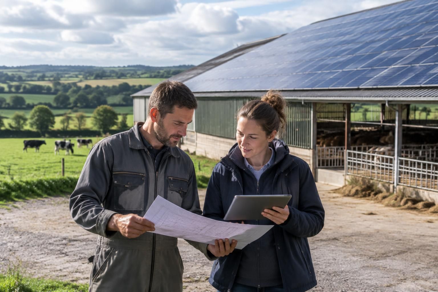 une entreprise bretonne accompagne les agriculteurs dans leurs projets photovoltaïques, de l’étude à la concrétisation de leur installation solaire.
