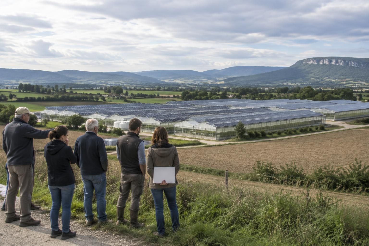 à génissieux, un projet de serres photovoltaïques de 5 hectares suscite des interrogations et des inquiétudes chez les habitants.