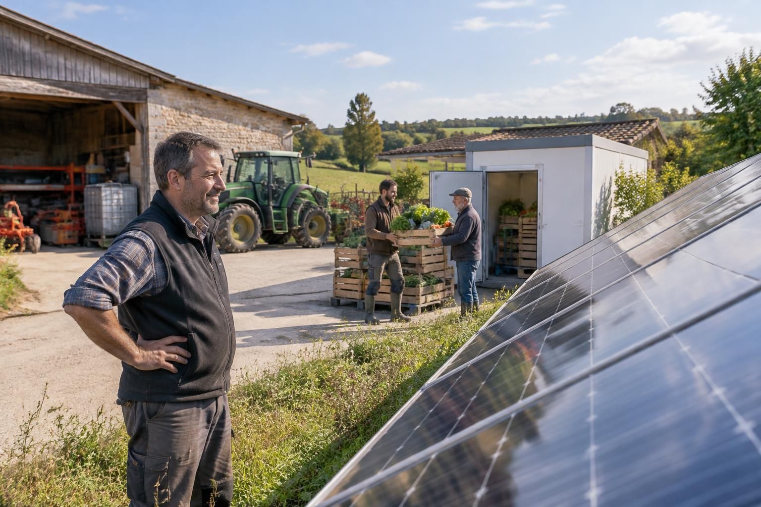 en misant sur ses panneaux photovoltaïques, cet agriculteur produit une énergie utile et locale, au plus près des besoins de son territoire.