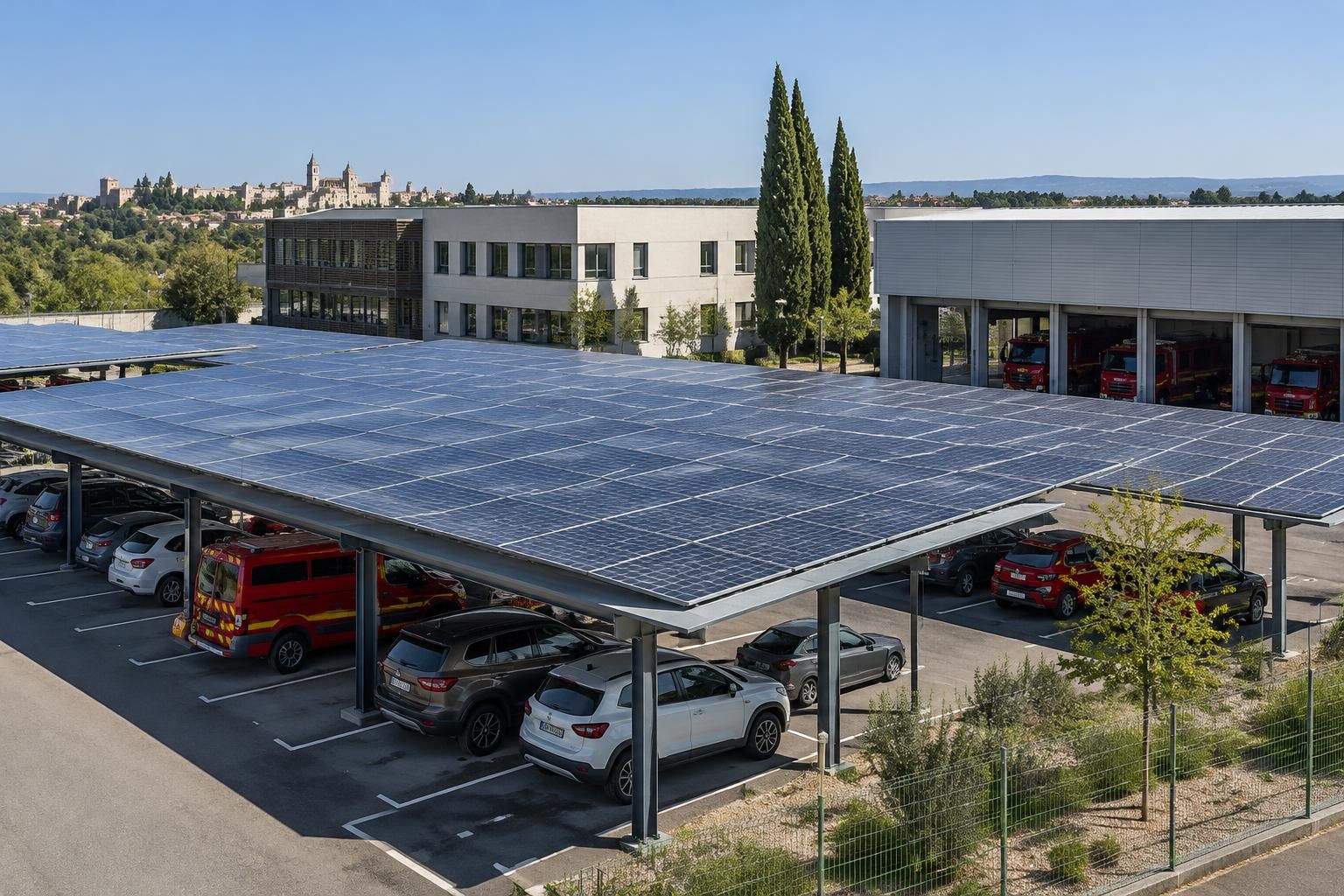 dans le vaucluse, près de 1 300 m² de panneaux photovoltaïques ont été inaugurés dans un centre départemental.